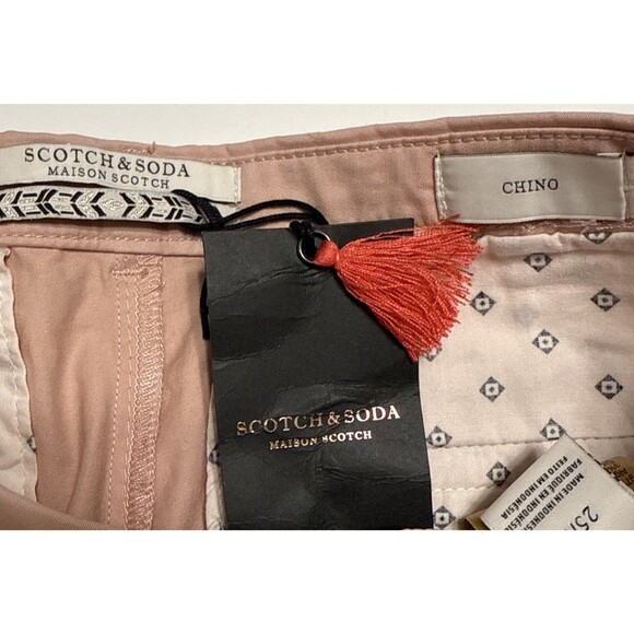 Scotch and Soda Anthropologie 25/33 Pants Maison Cropped Chino Rose Pink NWT - Picture 4 of 9